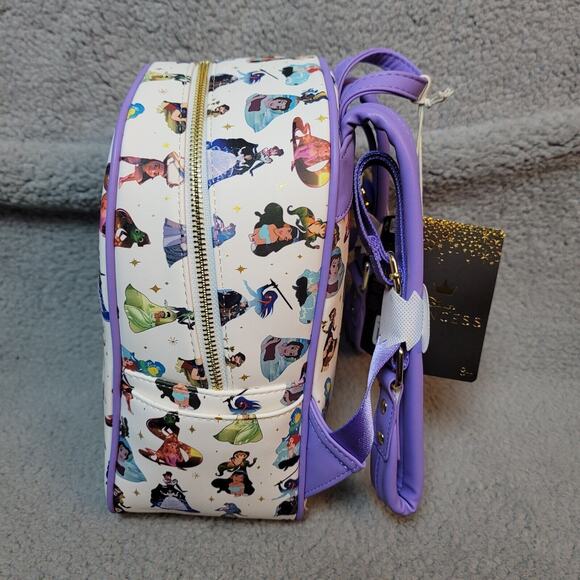 Loungefly Disney Princess Mini Backpack Princess Silhouette Purple White NEW - Picture 8 of 11